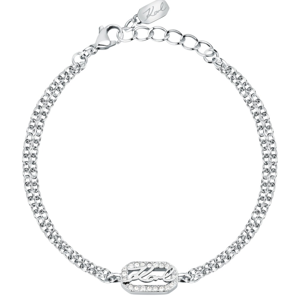 KARL-LAGERFELD-CRYSTALS-KLAYC33-Γυναικείο-Βραχιόλι-Ασημένιο-Με-Λογότυπο-Με-Πέτρες KARL LAGERFELD ΓΥΝΑΙΚΕΙΟ ΒΡΑΧΙΟΛΙ KLAYC33 - Image 1