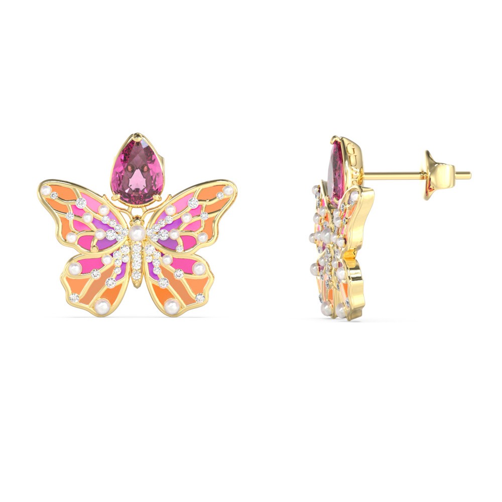 GUESS-STEEL-BORBOLETA-JUBE06115JWYGMCT-U-Σκουλαρίκια-Χρυσά-Πολύχρωμες-Πεταλούδες-Με-Πέτρες GUESS ΓΥΝΑΙΚΕΙΑ ΣΚΟΥΛΑΡΙΚΙΑ JUBE06115JWYGMCT/U - Image 1