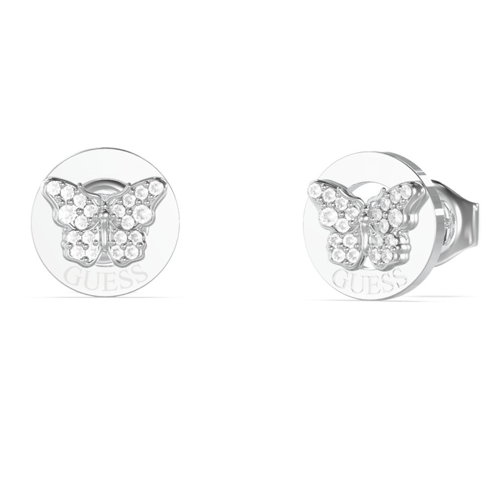 GUESS-STEEL-BORBOLETA-JUBE06136JWRHT-U-Σκουλαρίκια-Ασημένια-Με-Πεταλούδες-Με-Πέτρες GUESS ΓΥΝΑΙΚΕΙΑ ΣΚΟΥΛΑΡΙΚΙΑ JUBE06136JWRHT/U - Image 1