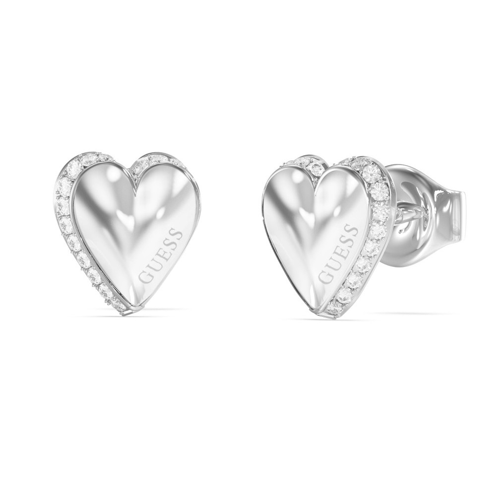 GUESS-STEEL-BY-YOUR-SIDE-JUBE06092JWRHT-U-Σκουλαρίκια-Ασημένιες-Καρδιές-Με-Λογότυπο GUESS ΓΥΝΑΙΚΕΙΑ ΣΚΟΥΛΑΡΙΚΙΑ JUBE06092JWRHT/U - Image 1
