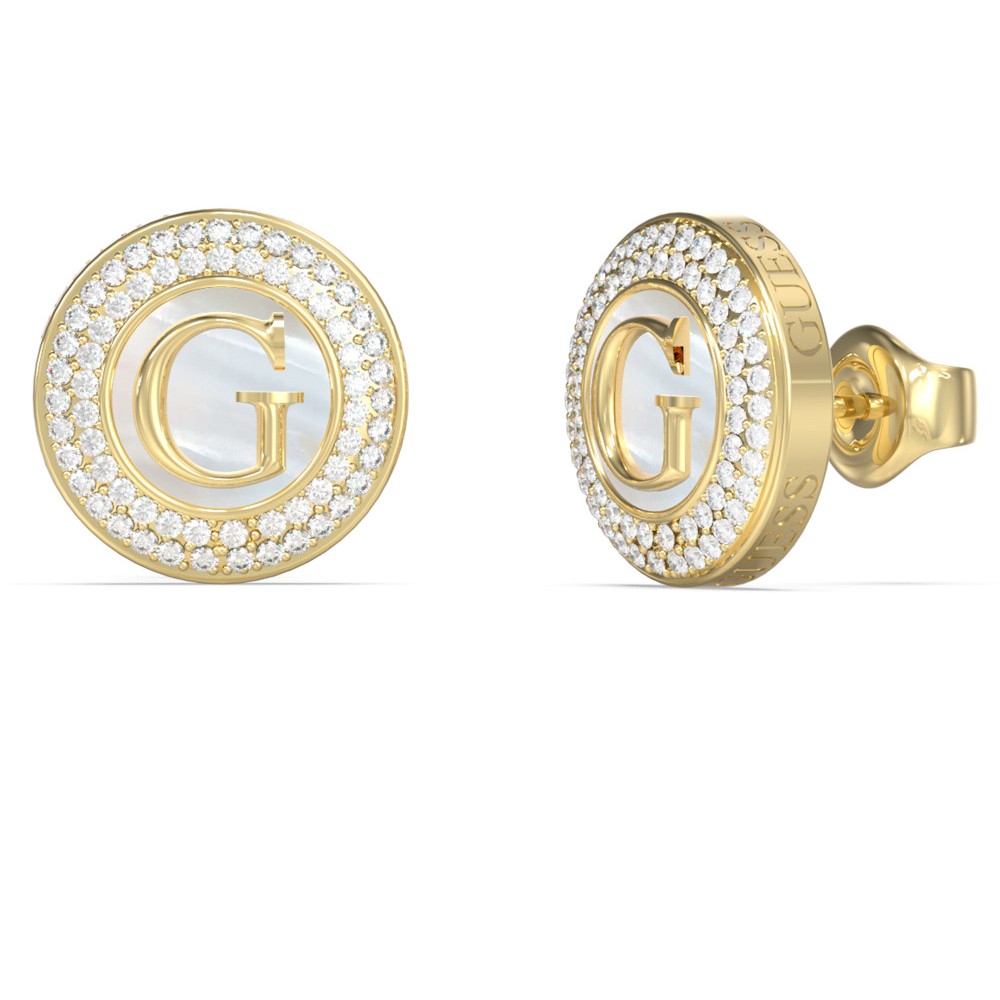 GUESS-STEEL-G-TALISMAN-JUBE06205JWYGT-U-Σκουλαρίκια-Χρυσά-Με-Λογότυπο-Με-Πέτρες GUESS ΓΥΝΑΙΚΕΙΑ ΣΚΟΥΛΑΡΙΚΙΑ JUBE06205JWYGT/U - Image 1