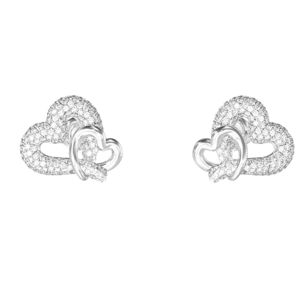 GUESS-STEEL-LOVE-BITES-JUBE06054JWRHT-U-Σκουλαρίκια-Ασημένιες-Καρδιές GUESS ΓΥΝΑΙΚΕΙΑ ΣΚΟΥΛΑΡΙΚΙΑ JUBE06054JWRHT/U - Image 1