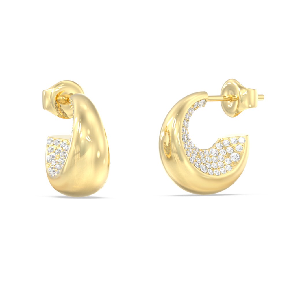 GUESS-STEEL-MOON-DROPS-JUBE06249JWYGT-U-Κρίκοι-Χρυσοί-Με-Πέτρες GUESS ΓΥΝΑΙΚΕΙΑ ΣΚΟΥΛΑΡΙΚΙΑ JUBE06249JWYGT/U - Image 1